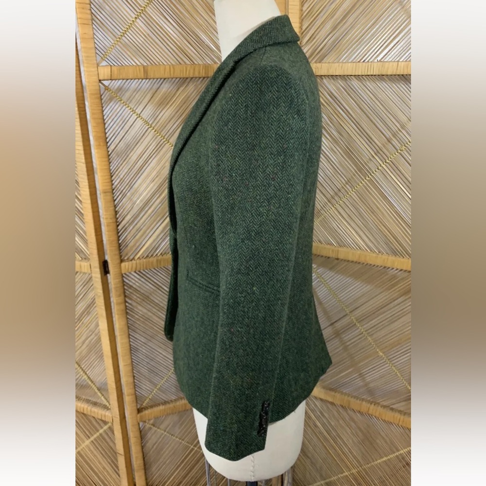 NWOT J. CREW ‎ Parke Blazer English Wool Herringbone Tweed Green Jacket 6P - Picture 13 of 14